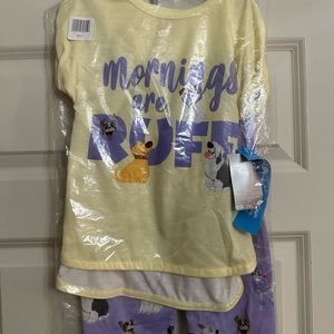 Disney girls pajamas with Disney dogs. Size 4. New in package. Short sleeves